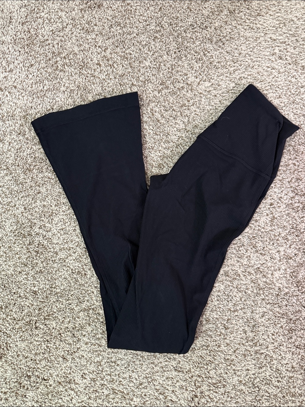 Lululemon athletics Black Ribbed Mini-Flared Leggings